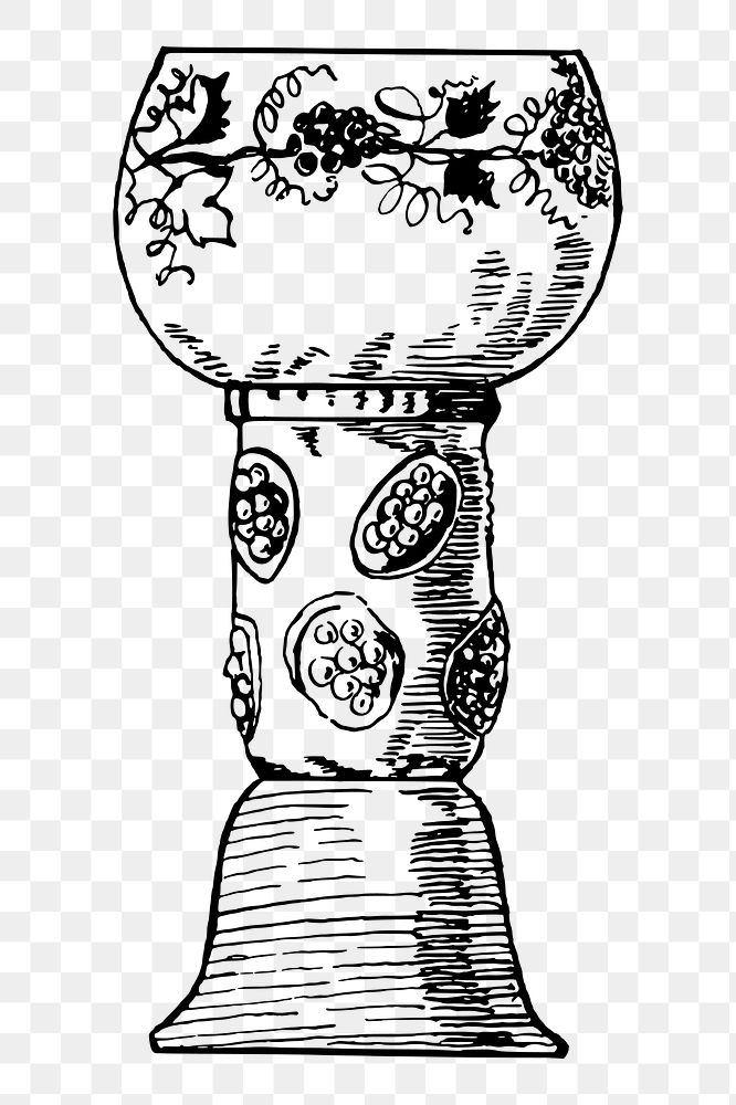 Medieval wine glass png sticker, vintage object illustration, transparent background. Free public domain CC0 image.