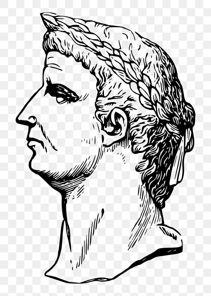 Claudius png Roman Emperor sticker, vintage illustration, transparent background. Free public domain CC0 image.