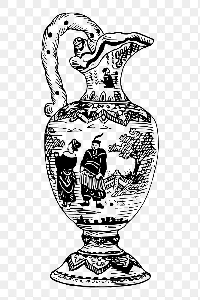Decorative urn png sticker illustration, transparent background. Free public domain CC0 image.