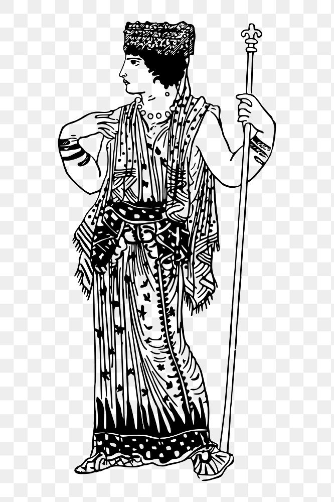 Classic Greek woman png sticker illustration, transparent background. Free public domain CC0 image.