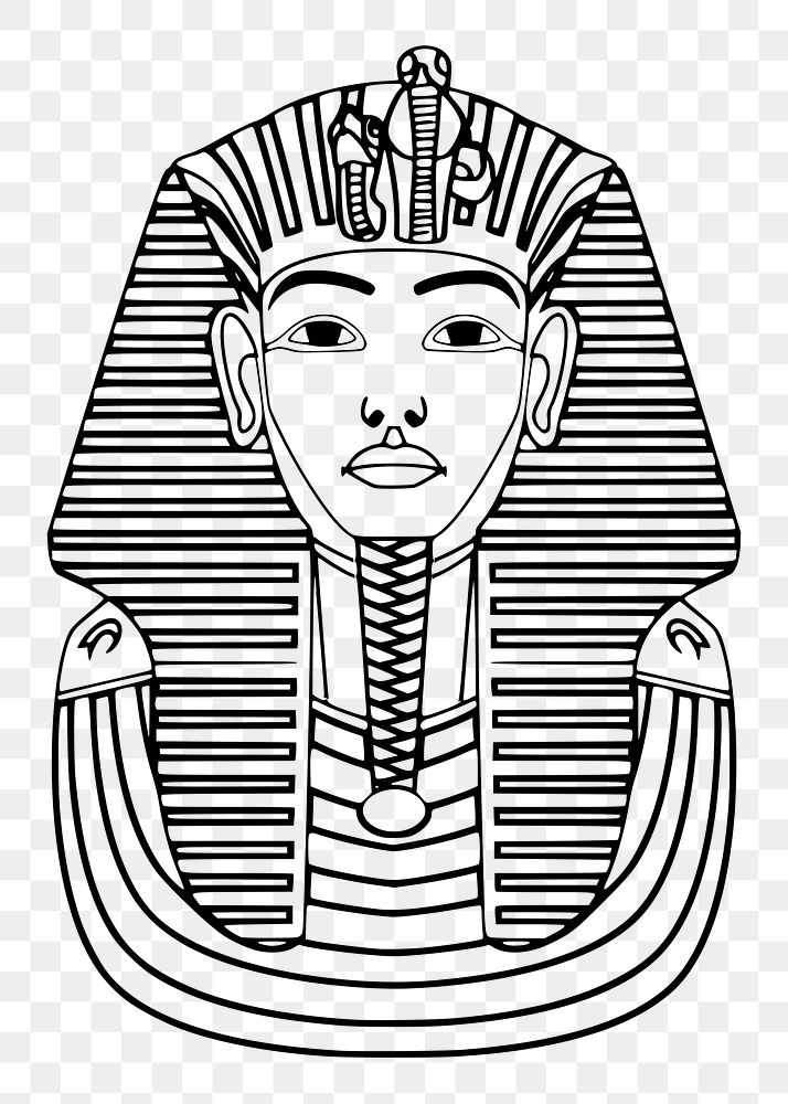 Tutankhamun png sticker illustration, transparent background. Free public domain CC0 image.