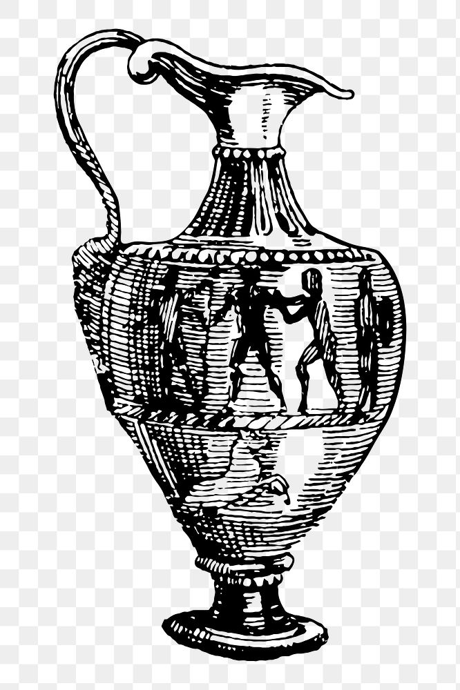Egyptian vase png sticker illustration, transparent background. Free public domain CC0 image.