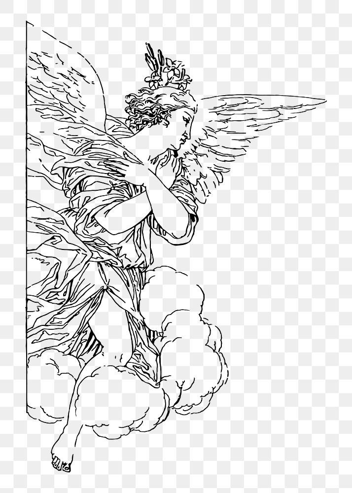 Angel png sticker illustration, transparent background. Free public domain CC0 image.