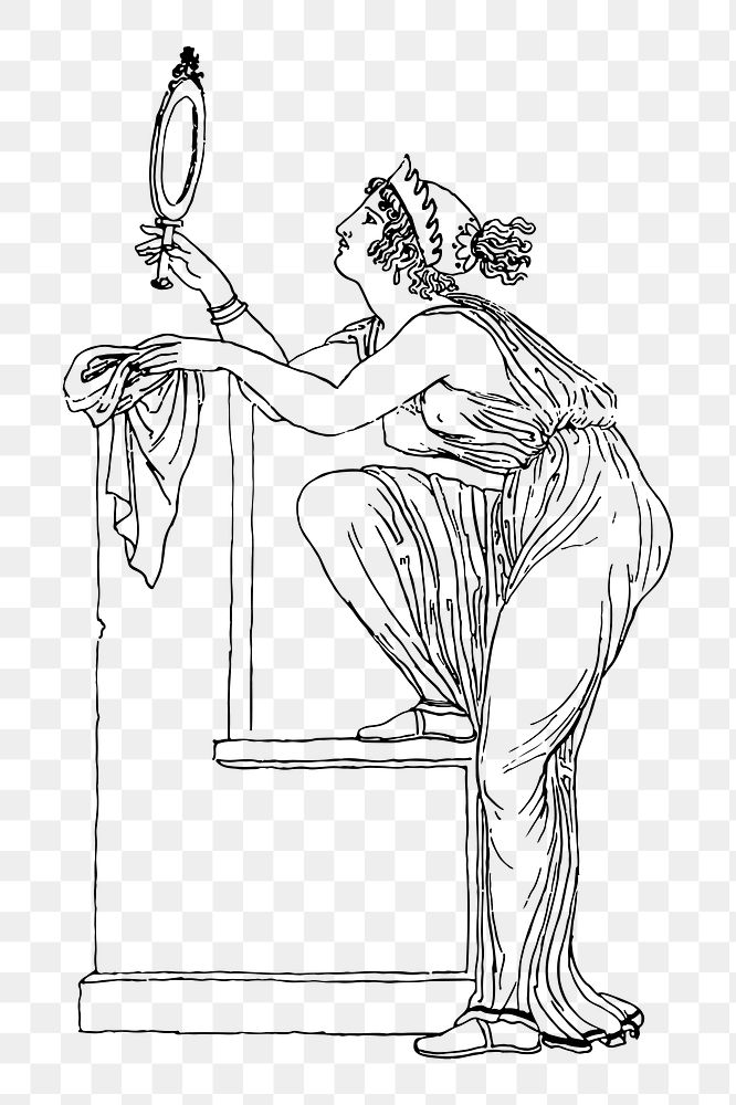 Greek woman png sticker illustration, transparent background. Free public domain CC0 image.