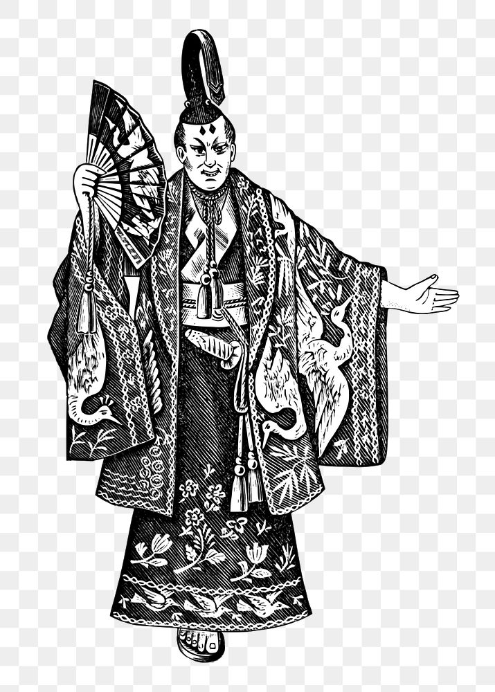 Mikado, Emperor of Japan png sticker, vintage illustration, transparent background. Free public domain CC0 image.