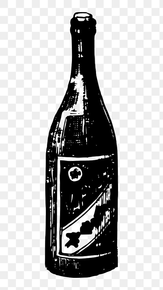 Bottle png sticker illustration, transparent background. Free public domain CC0 image.