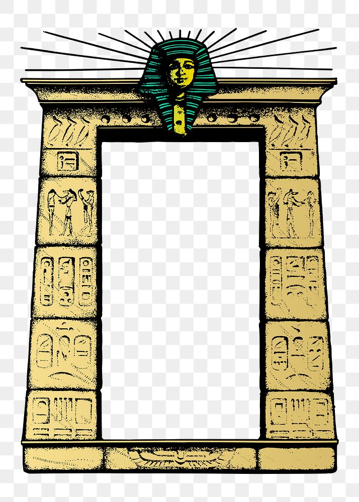 Egyptian frame png sticker illustration, transparent background. Free public domain CC0 image.