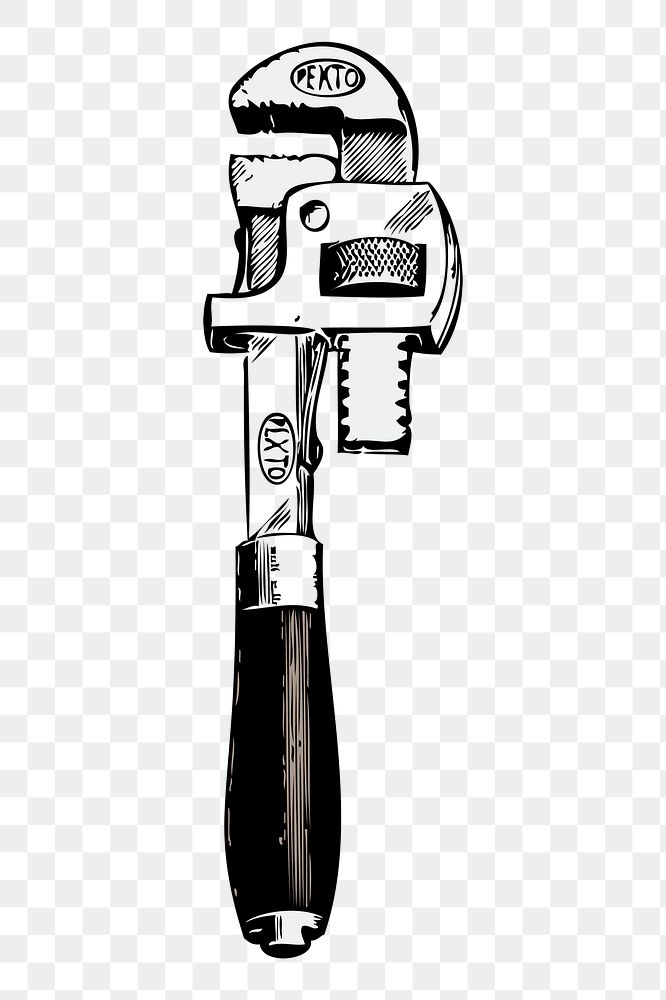 Pipe wrench png sticker illustration, transparent background. Free public domain CC0 image.