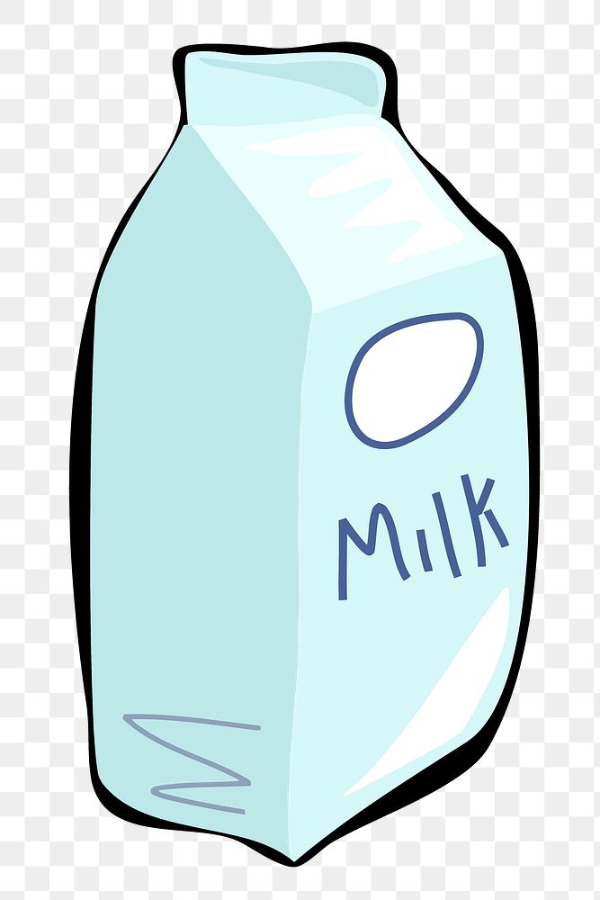 Milk carton png sticker, dairy illustration, transparent background. Free public domain CC0 image