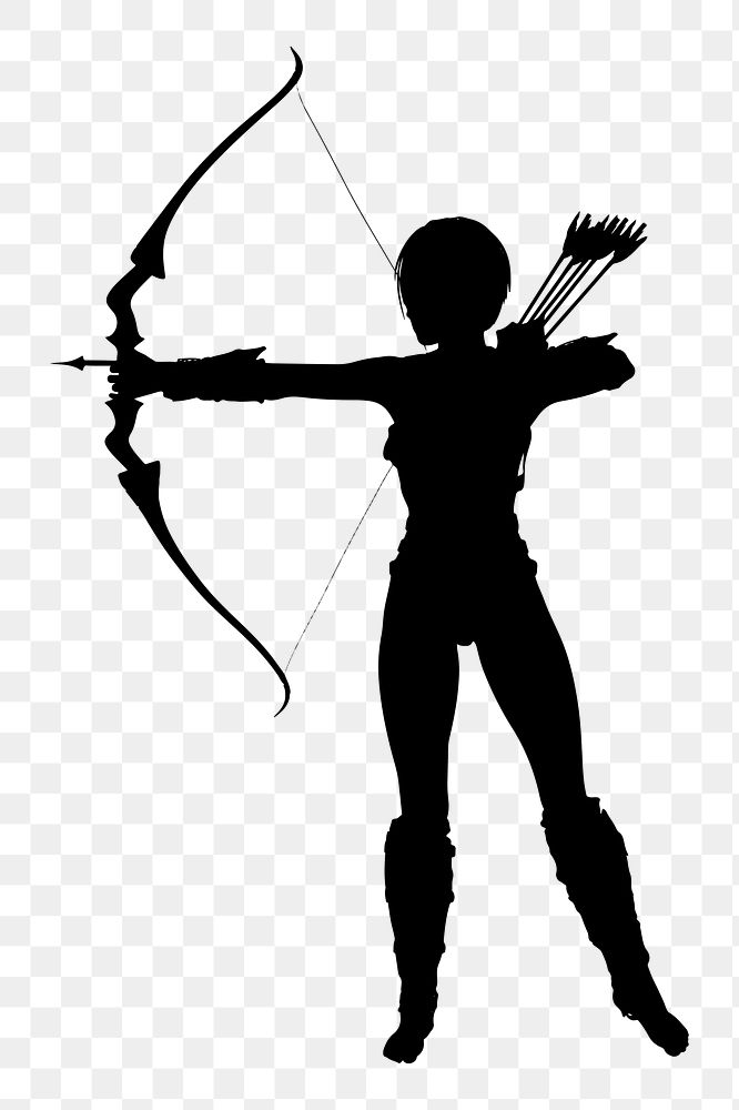 Woman archer png sticker transparent background. Free public domain CC0 image