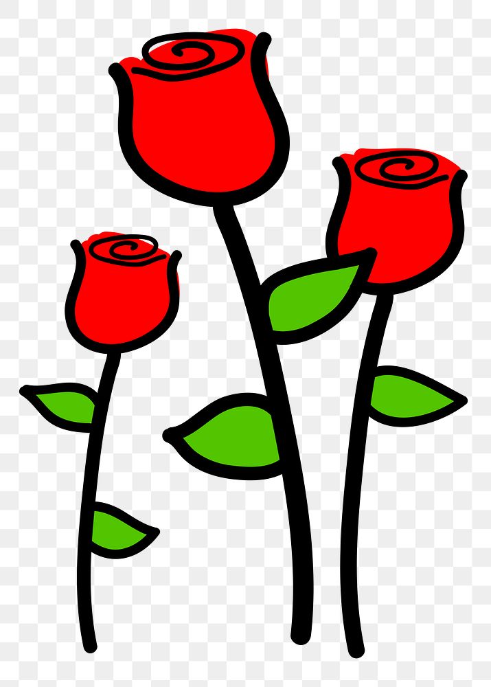 Rose flower png sticker, Valentine's illustration, transparent background. Free public domain CC0 image