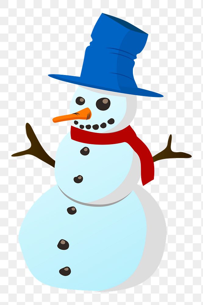 Snowman png sticker, Christmas illustration, transparent background. Free public domain CC0 image