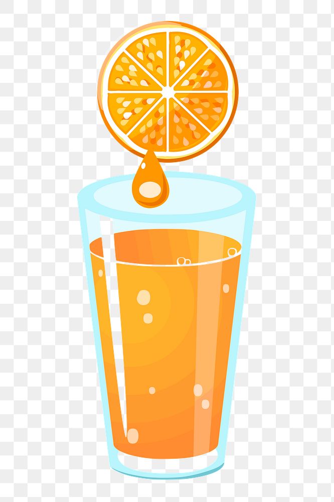 Orange juice png sticker, drinks illustration, transparent background. Free public domain CC0 image