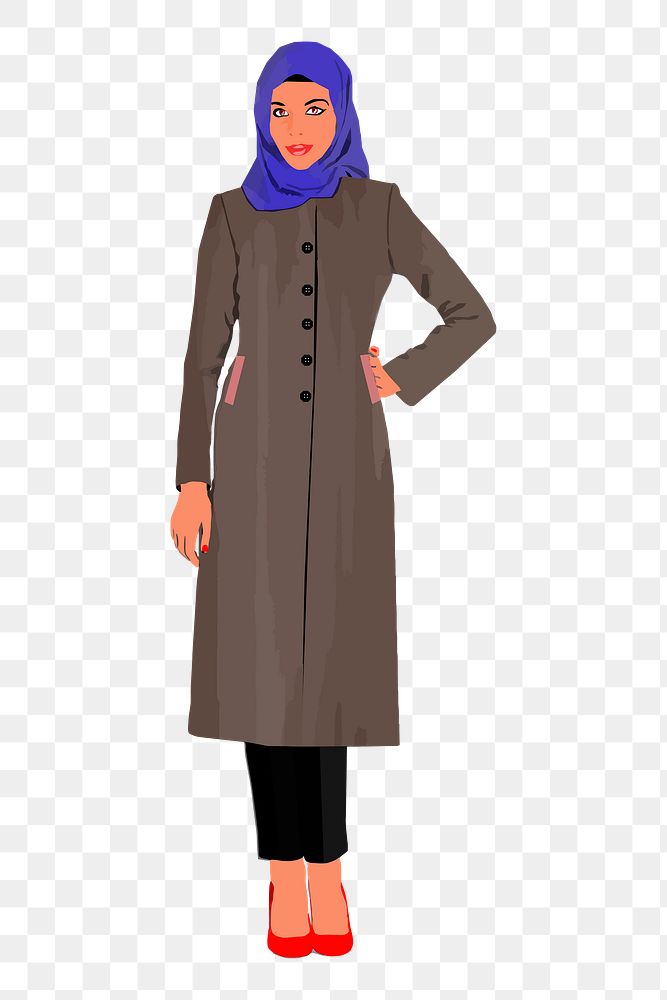Muslim woman png sticker, transparent background. Free public domain CC0 image.