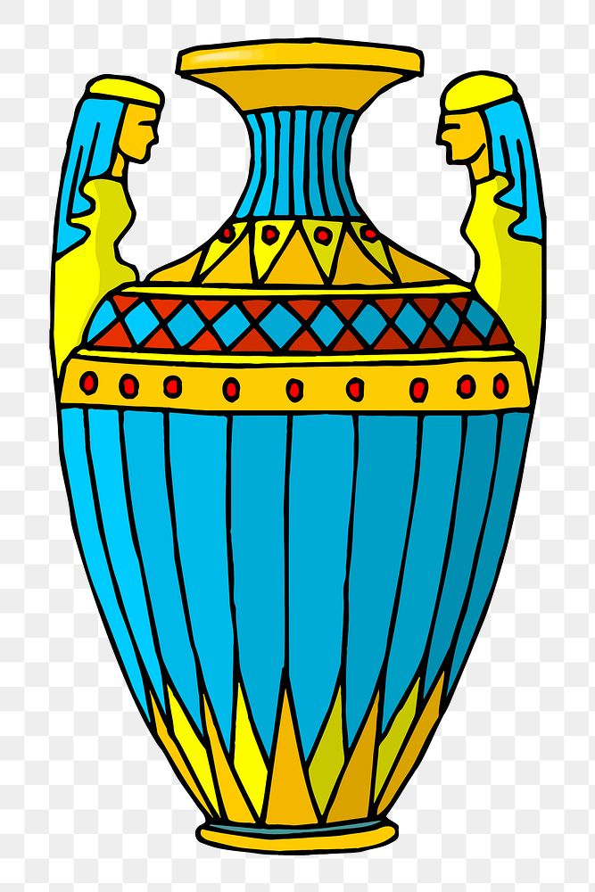 Egyptian vase png sticker, transparent background. Free public domain CC0 image.