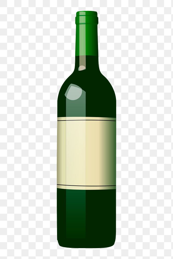 Wine bottle png sticker, transparent background. Free public domain CC0 image.