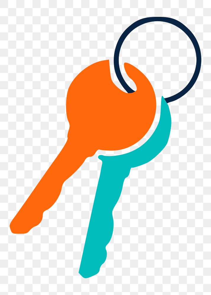 Keys png sticker illustration, transparent background. Free public domain CC0 image.