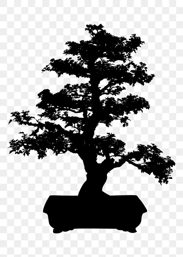 Tree silhouette png sticker, botanical illustration, transparent background. Free public domain CC0 image