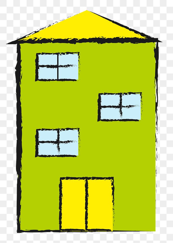 Colorful building png sticker, architecture illustration, transparent background. Free public domain CC0 image