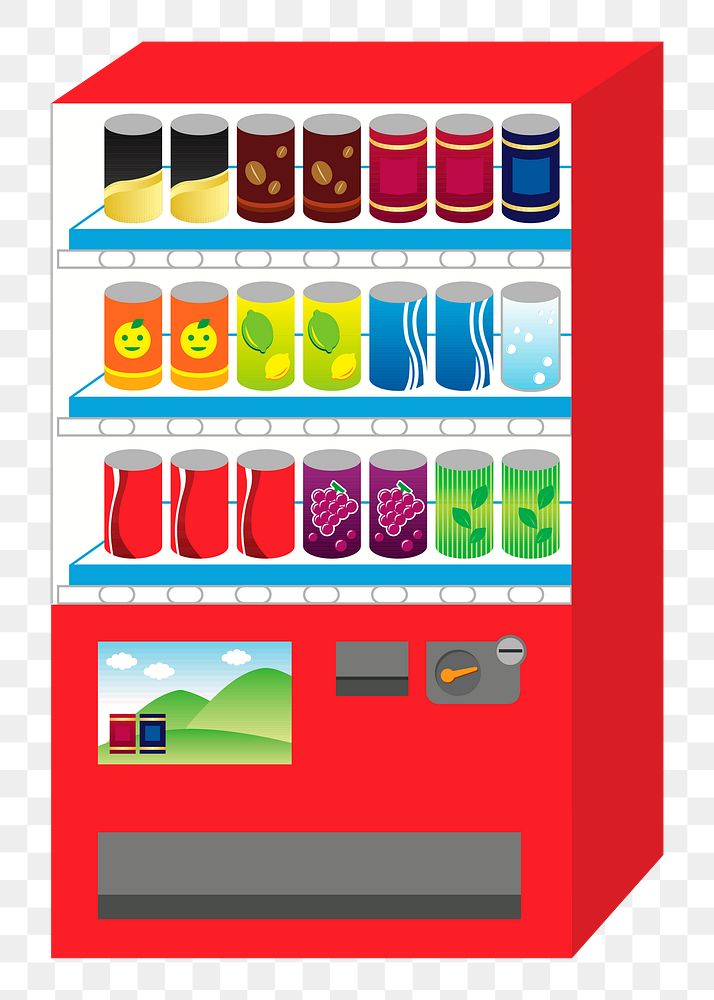 Vending machine png sticker illustration, transparent background. Free public domain CC0 image.
