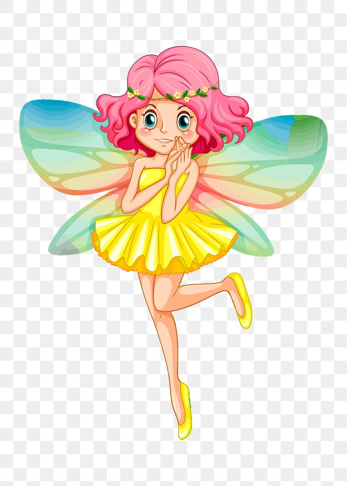 Fairy png sticker cartoon character illustration, transparent background. Free public domain CC0 image.