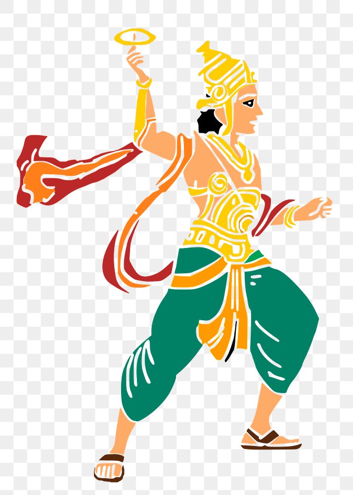 Lord Krishna png sticker, Hinduism god illustration, transparent background. Free public domain CC0 image.