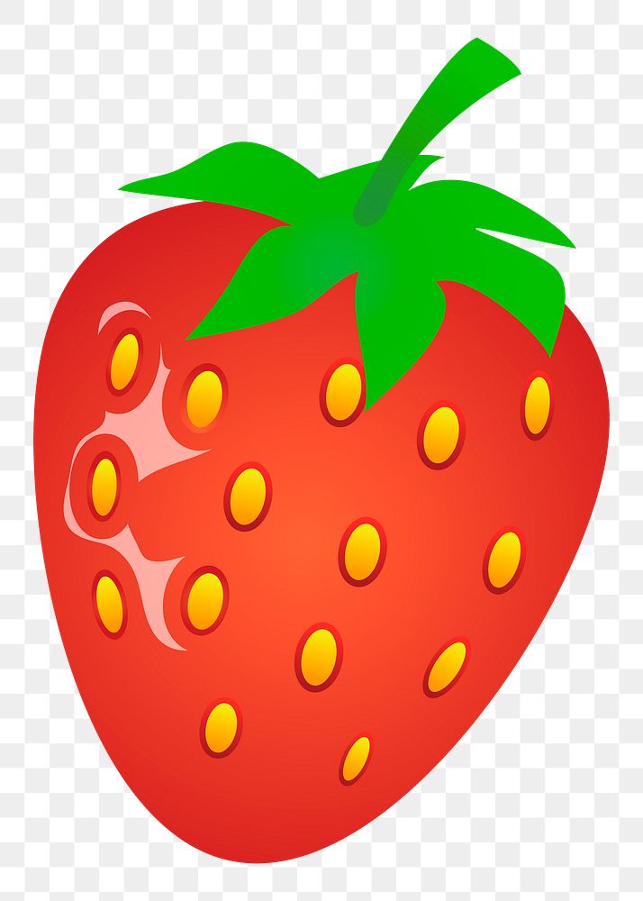 Strawberry png sticker fruit illustration, transparent background. Free public domain CC0 image.