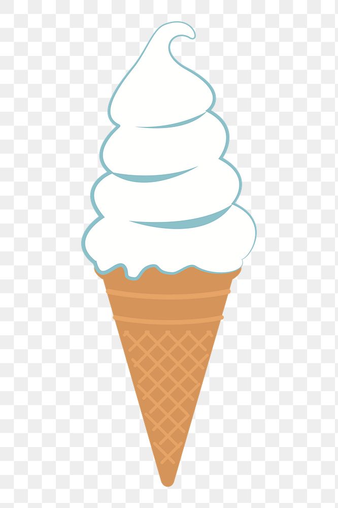 Vanilla soft serve png sticker dessert illustration, transparent background. Free public domain CC0 image.