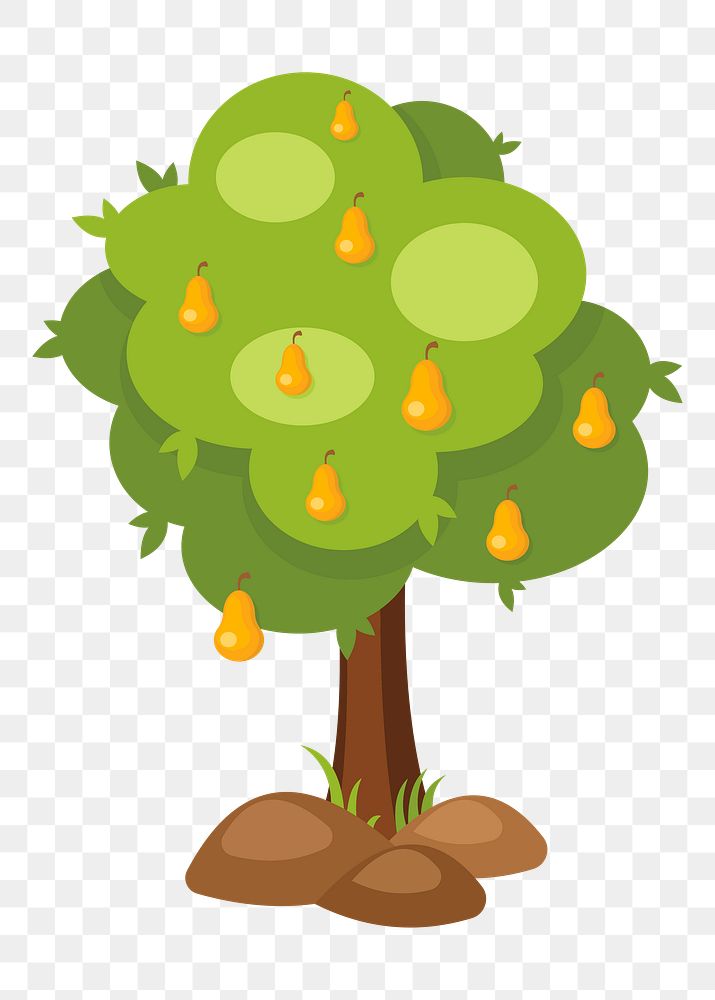 Pear tree png sticker agricultural illustration, transparent background. Free public domain CC0 image.