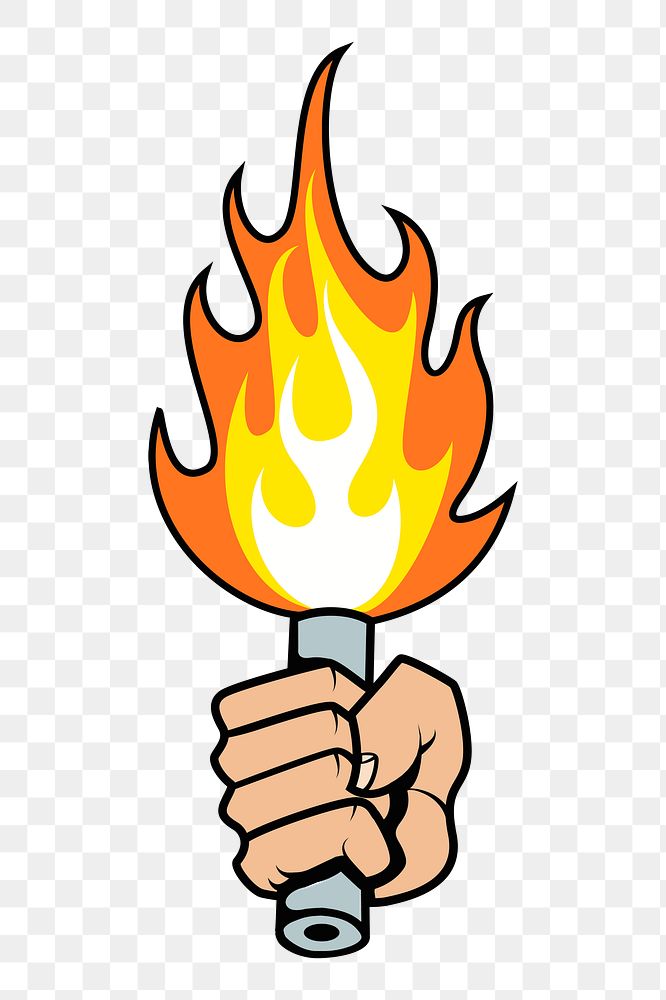 Holding torch png sticker hand gesture illustration, transparent background. Free public domain CC0 image.