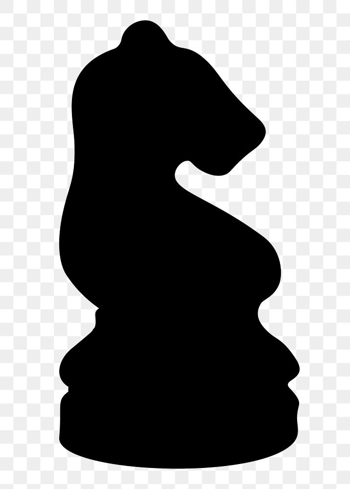 Png knight chess silhouette sticker, transparent background. Free public domain CC0 image.