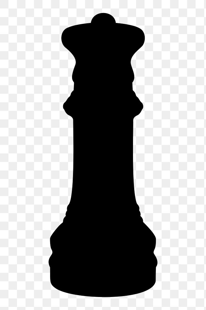 Png queen chess silhouette sticker, transparent background. Free public domain CC0 image.