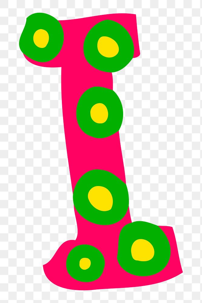 I alphabet png sticker, transparent background. 