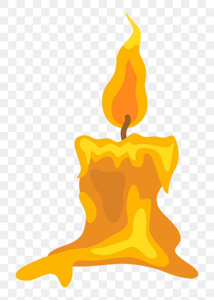 Melting candle png sticker, transparent background. Free public domain CC0 image.