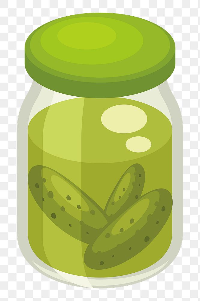 Pickle jar png sticker, transparent background. Free public domain CC0 image.