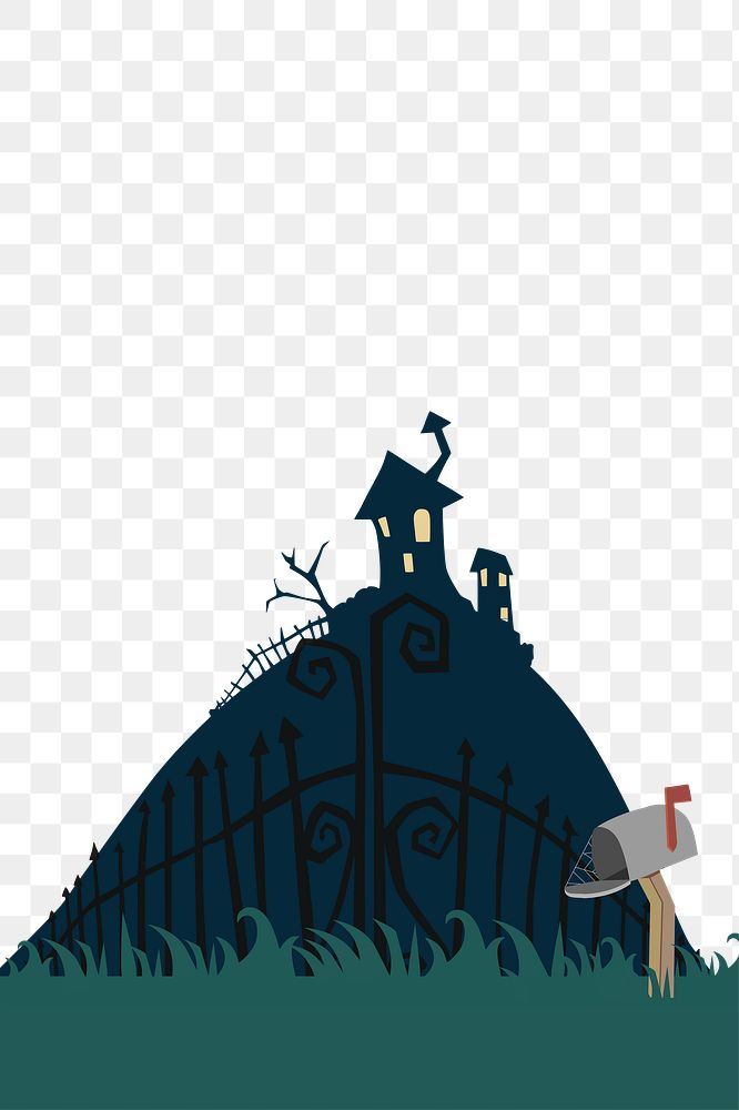 Png cute haunted house  sticker sticker, transparent background. Free public domain CC0 image.