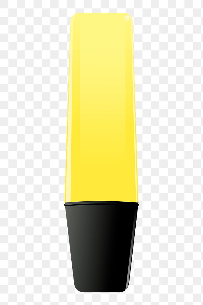 Yellow highlighter  png sticker, transparent background. Free public domain CC0 image.