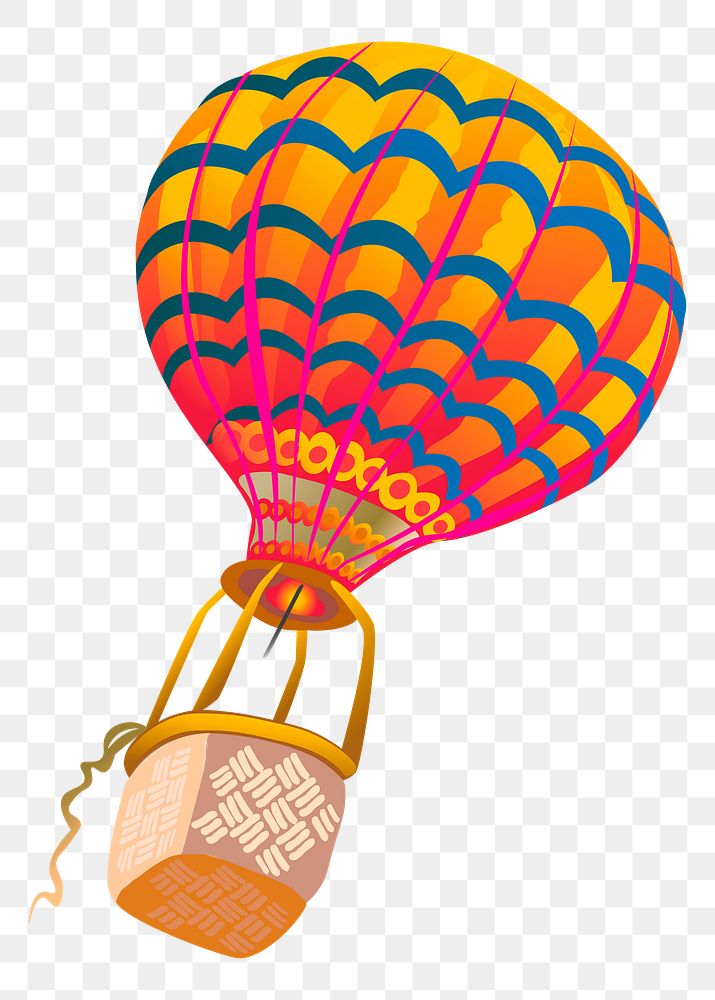 Air balloon  png sticker, transparent background. Free public domain CC0 image.