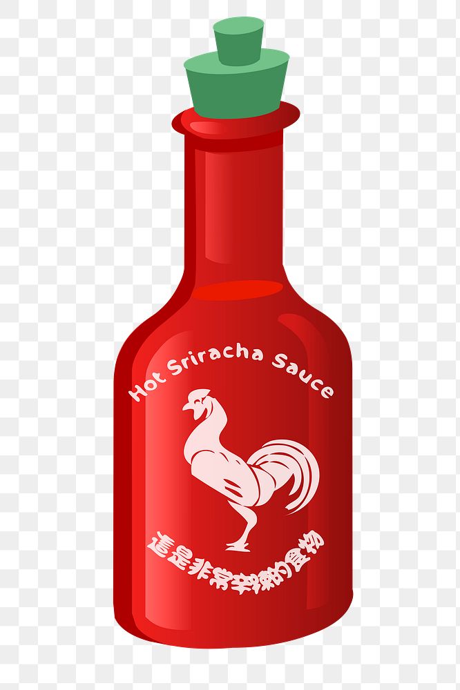 Siracha sauce png sticker, transparent background. Free public domain CC0 image.