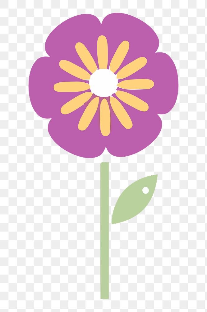 Purple flower png sticker, transparent background. Free public domain CC0 image.