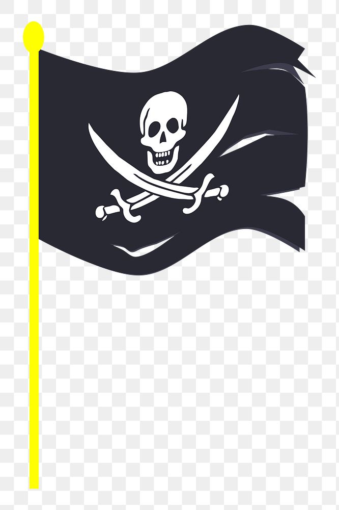 Pirate flag png sticker, transparent background. Free public domain CC0 image.