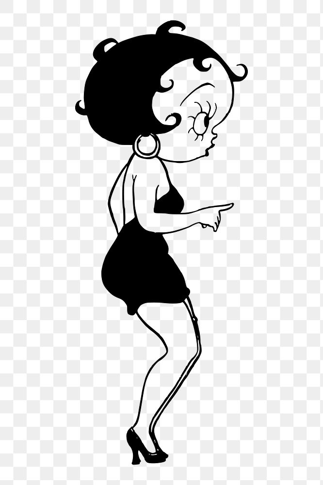 Betty boop png sticker, transparent background. Free public domain CC0 image.