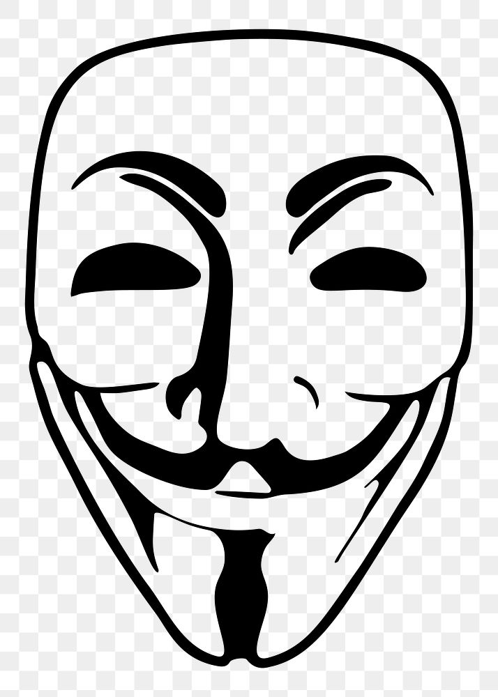Png Guy Fawkes mask sticker, transparent background. Free public domain CC0 image.