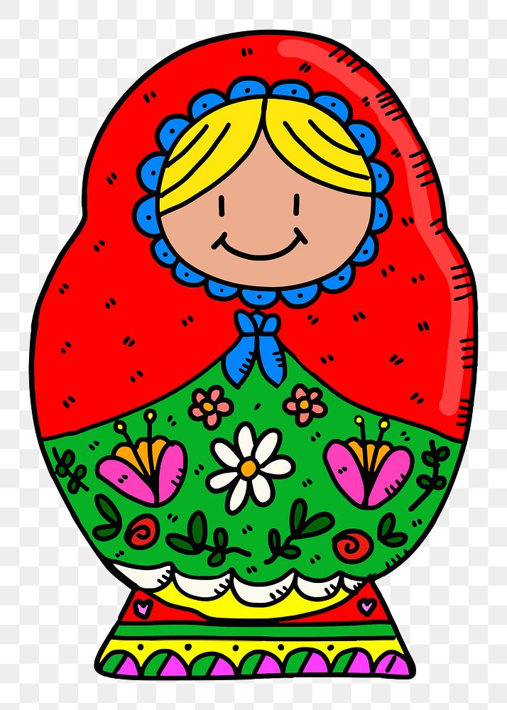 Russian doll png sticker, transparent background. Free public domain CC0 image.