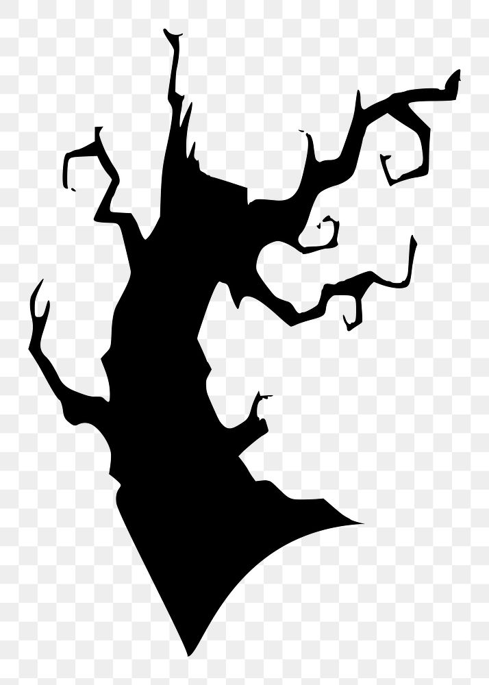 Haunted tree png sticker, transparent background. Free public domain CC0 image.