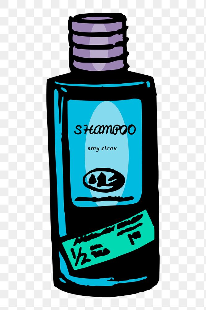 Shampoo bottle png sticker beauty product illustration, transparent background. Free public domain CC0 image.