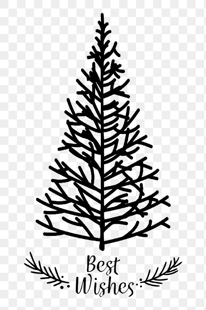 Pine tree png sticker Christmas illustration, transparent background. Free public domain CC0 image.