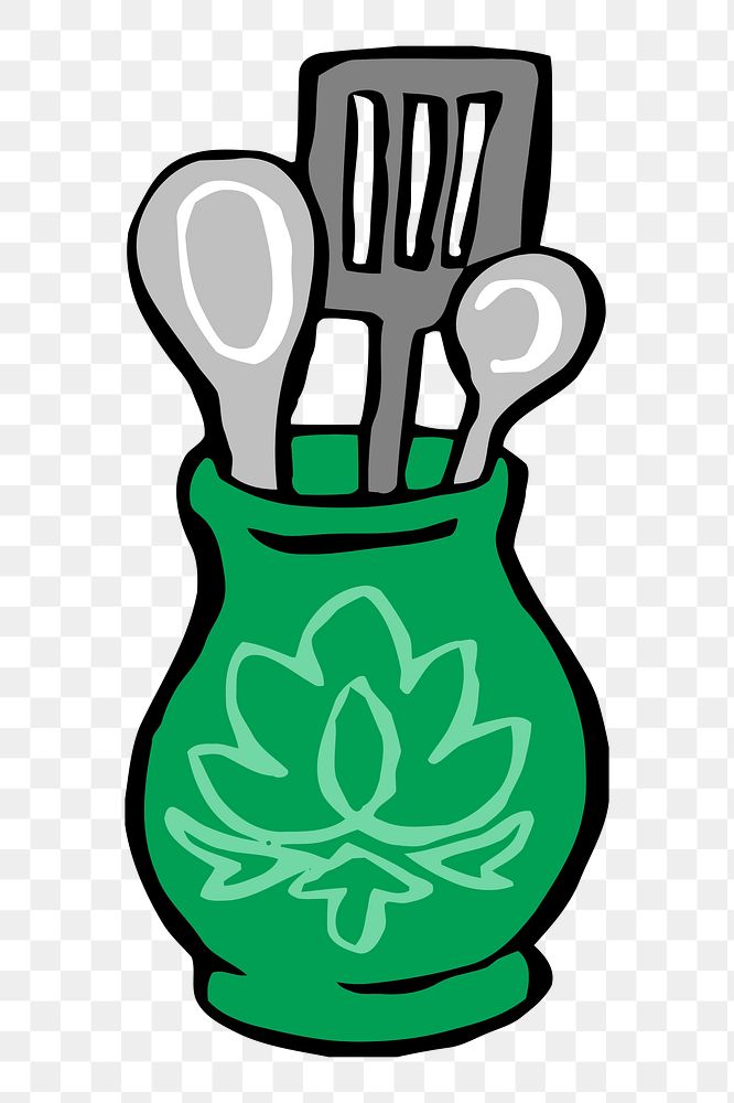 Utensils png sticker kitchenware illustration, transparent background. 