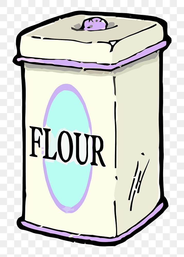 Flour can png sticker food illustration, transparent background. Free public domain CC0 image.
