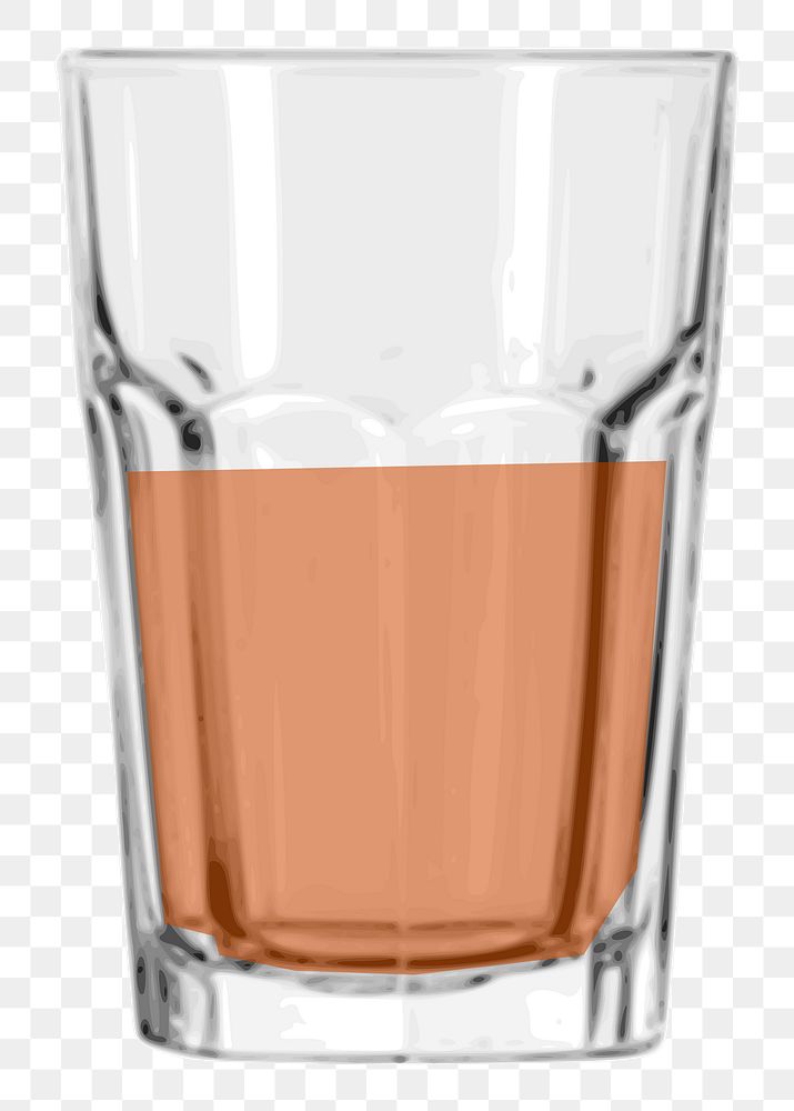 Whiskey glass png sticker alcoholic drink illustration, transparent background. Free public domain CC0 image.